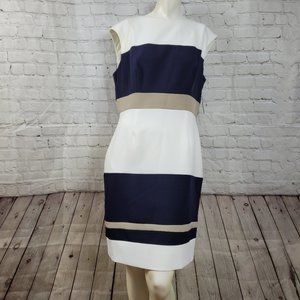 Studio One New York Women's Sleeveless Color Block Sheath Dress NWT
